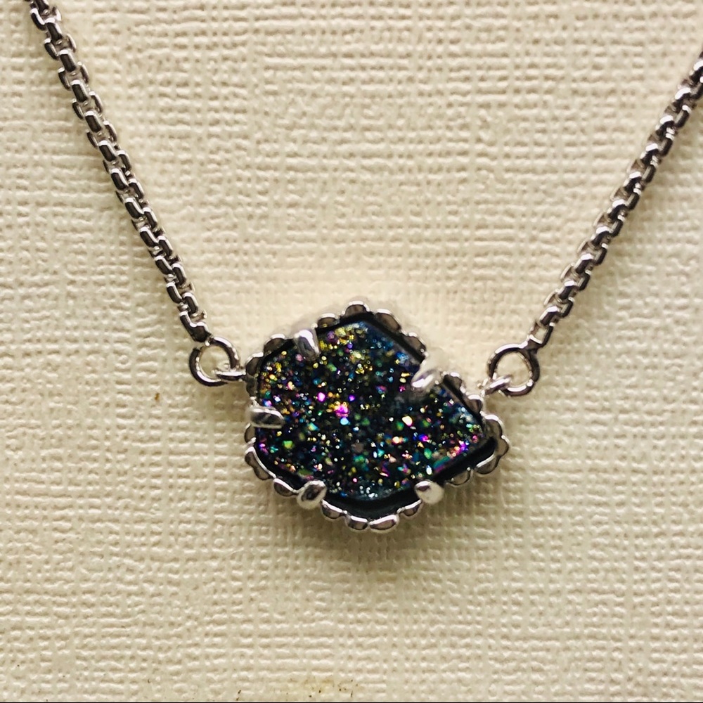 KendraScott Tess Multi color Drusy S tone Necklace